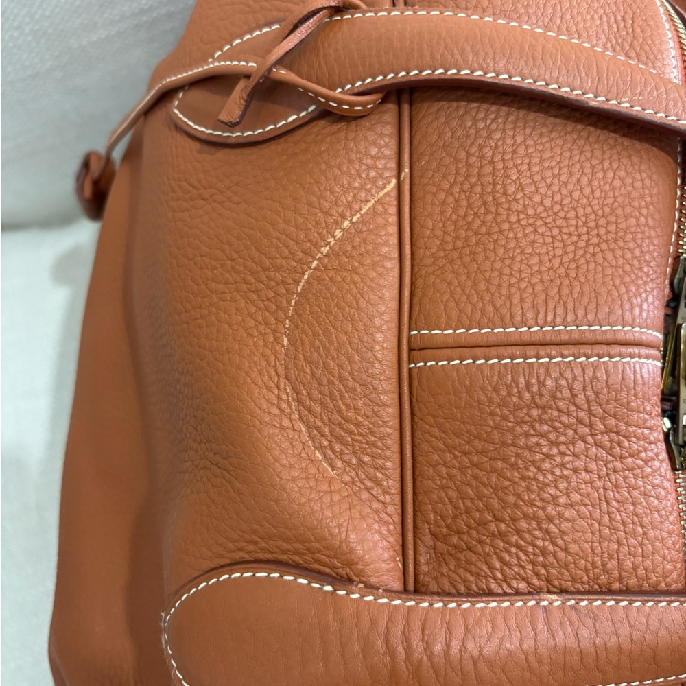 Authentic HERMES Victoria 43 clemence gold brown leather duffle bag unisex - Picture 9 of 16
